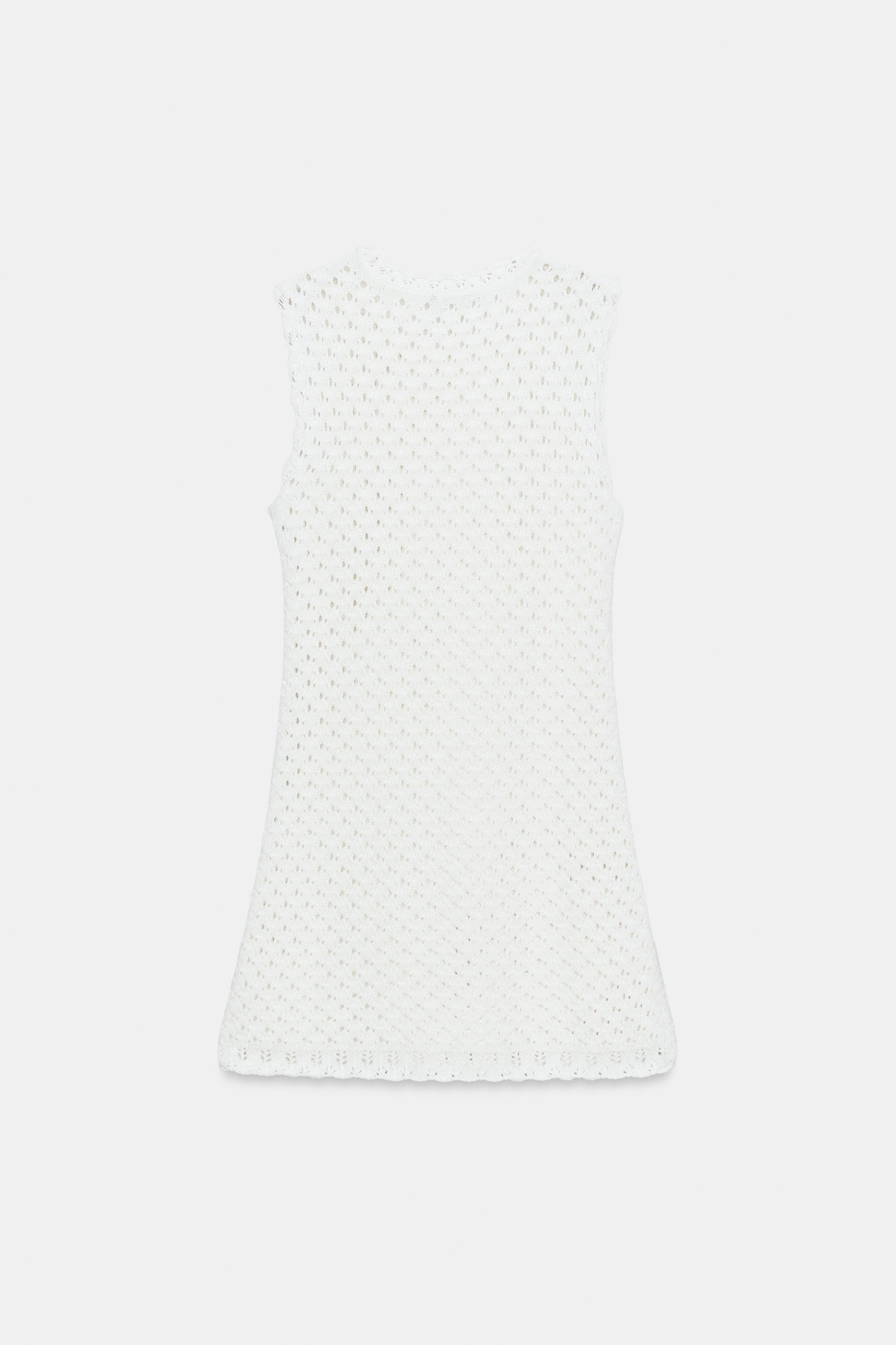 ROBE COURTE EN MAILLE POINTELLE